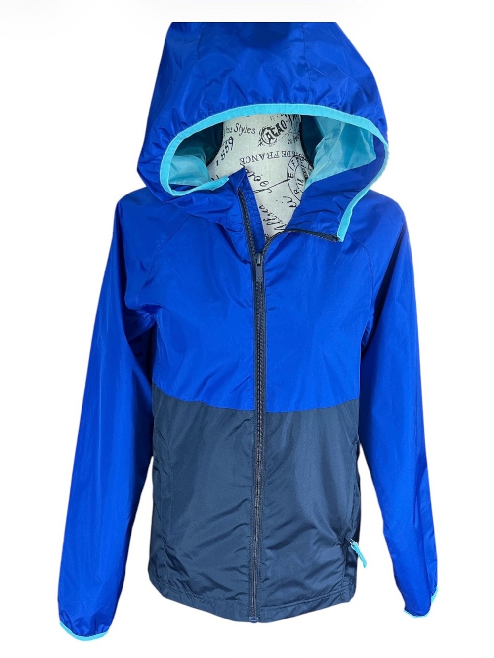 all in motion Bright Blue & Aqua Kids' Hooded Raincoat